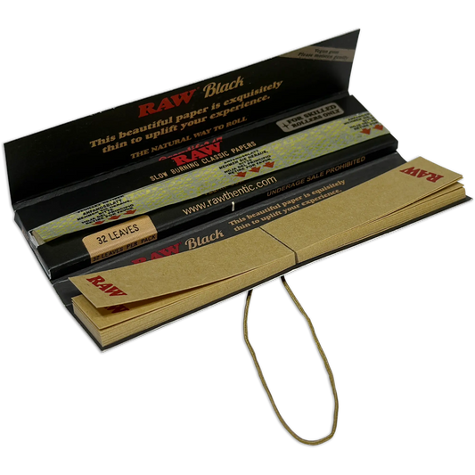 Raw - Classic Black King Size Slim Tips Connoisseur - 24 Counts Per Box
