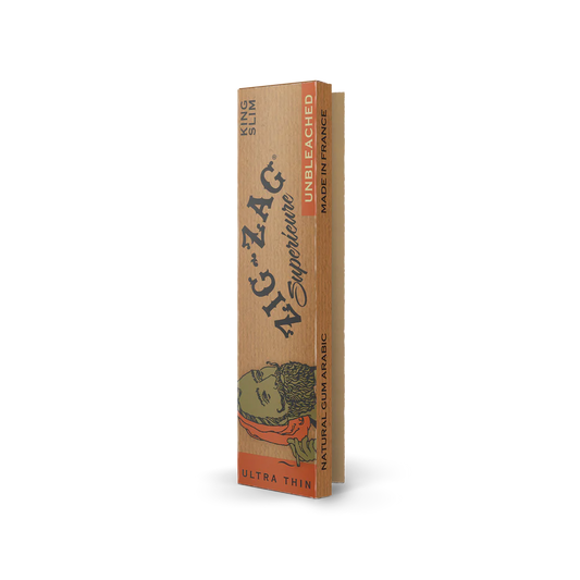 Zig Zag Supericure Unbleached King Slim - 24 Per Box - 25 Per Display