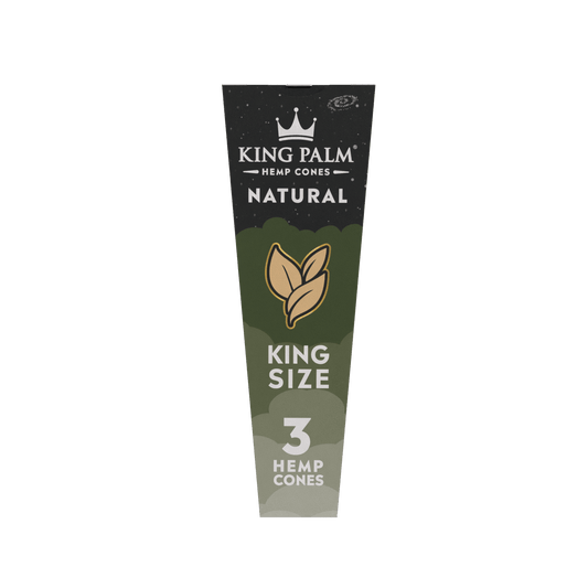 King Palm - KING SIZE Hemp Cones - 3 Counts Per Pack - 30 Packs Per Box