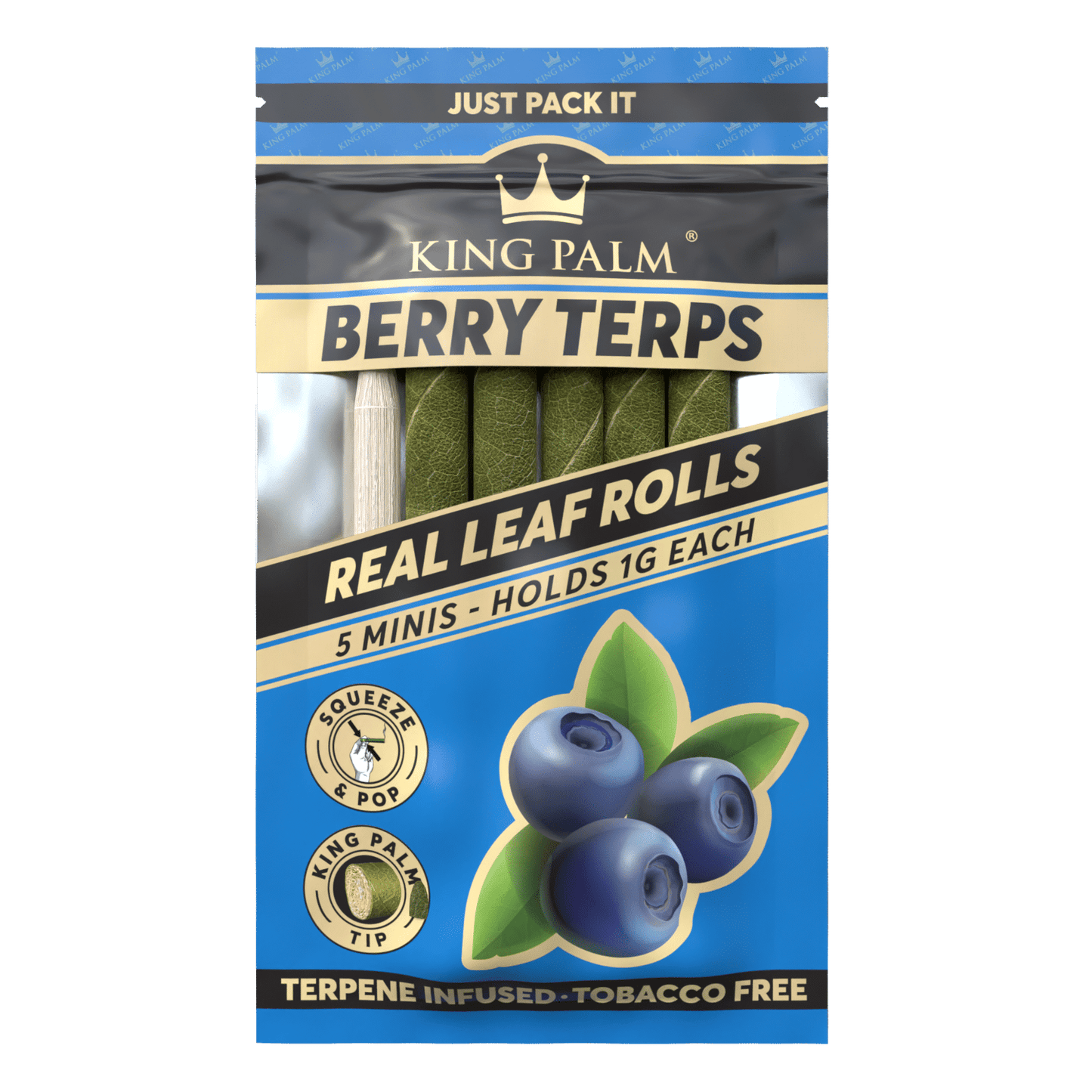 King Palm Mini Sized Cones - 15 Packs, 5 Rolls Per Pack