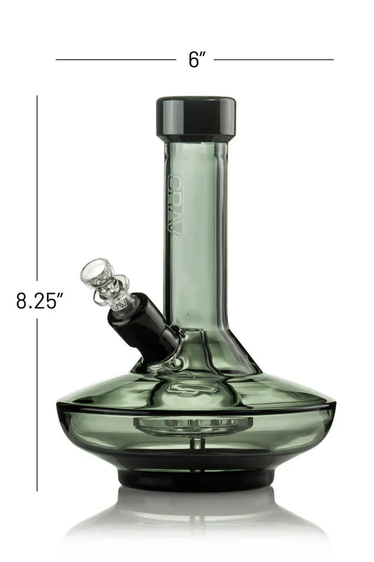 GRAV® Small Wide Base Water Pipe in Smoke with Black Accents