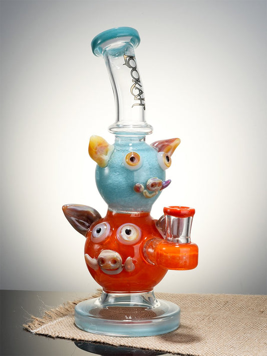 Lookah Rig 9.5" Cute Double Piggy Dab Rig