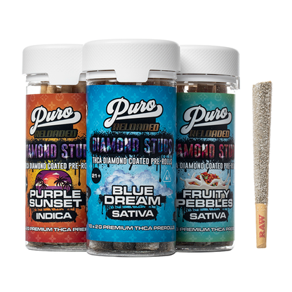 Puro Reloaded Diamond Studz THCA Prerolls 20G